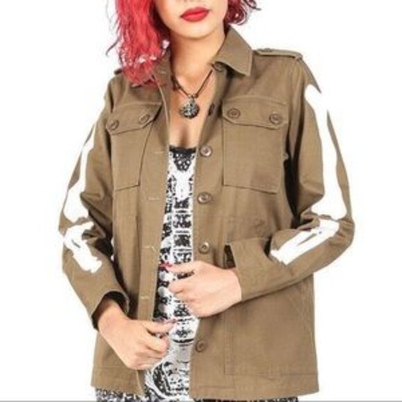 Iron Fist Bone In Military Style Jacket Small NWT - Picture 1 of 10
